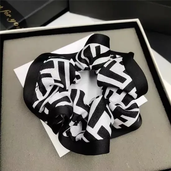 Black and white  scrunchie