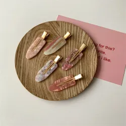 Peachy-marble hair clip