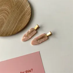 Peachy-marble hair clip