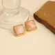 Σκουλαρίκια Aurum Frame – Rose Quartz