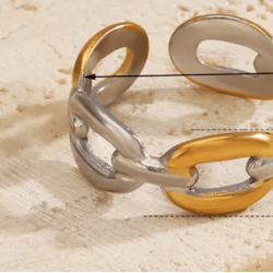 Δαχτυλίδι Chain Design – Δίχρωμο Ατσάλινο Δαχτυλίδι Χρυσό & Ασημί