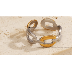 Δαχτυλίδι Chain Design – Δίχρωμο Ατσάλινο Δαχτυλίδι Χρυσό & Ασημί