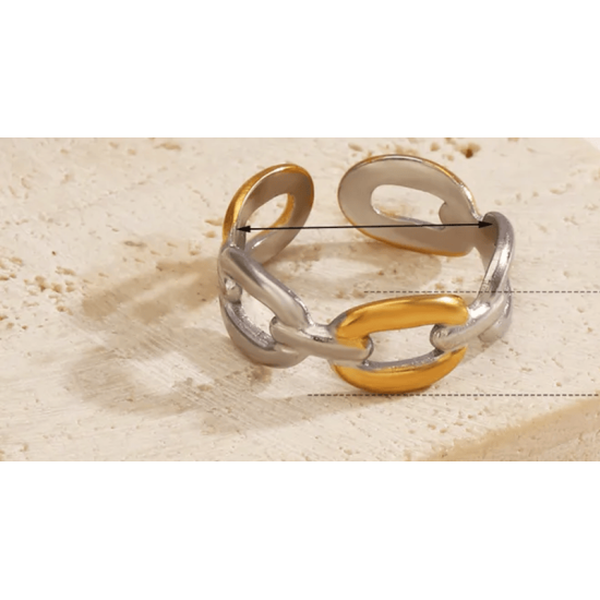 Δαχτυλίδι Chain Design – Δίχρωμο Ατσάλινο Δαχτυλίδι Χρυσό & Ασημί